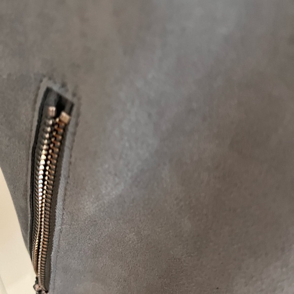 Anthropologie Light Gray Leather Jacket size M - Picture 4 of 11